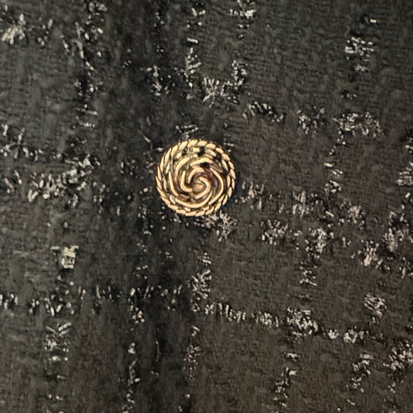 No Name Elegant Black Tweed Coat with Gold Accents size XS - Picture 7 of 11